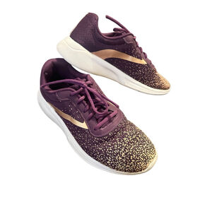 Athletic Works Sz 9W women's purple w/ gold splash tennis shoes